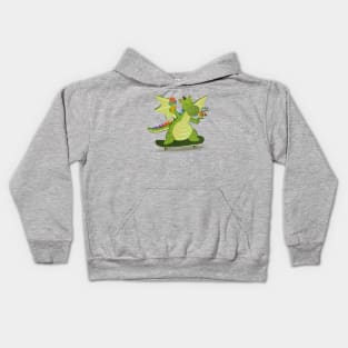 Funny dragon skateboarding Kids Hoodie